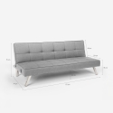 Divano letto in tessuto con porta USB e gambe in metallo design Astralis 