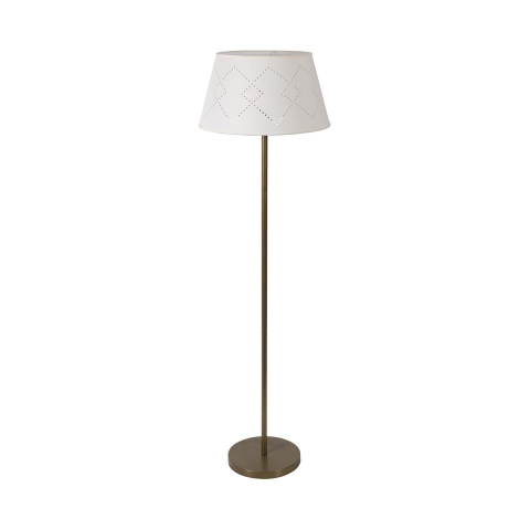 Lampada piantana da terra in metallo satinato paralume bianco Kirosh Promozione