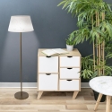 Lampada piantana da terra in metallo satinato paralume bianco Kirosh Vendita