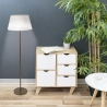 Lampada piantana da terra in metallo satinato paralume bianco Kirosh Vendita
