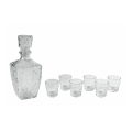 Set bottiglia in vetro per liquore + 6 bicchieri Diamante Promozione