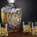 Set bottiglia in vetro per liquore + 6 bicchieri Diamante Vendita