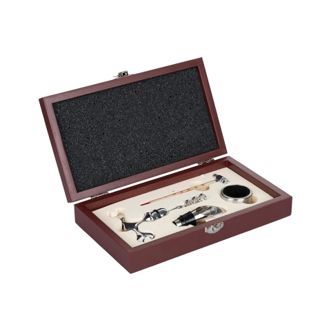 Cassetta in legno con set 4 accessori per vino Vynota Promozione