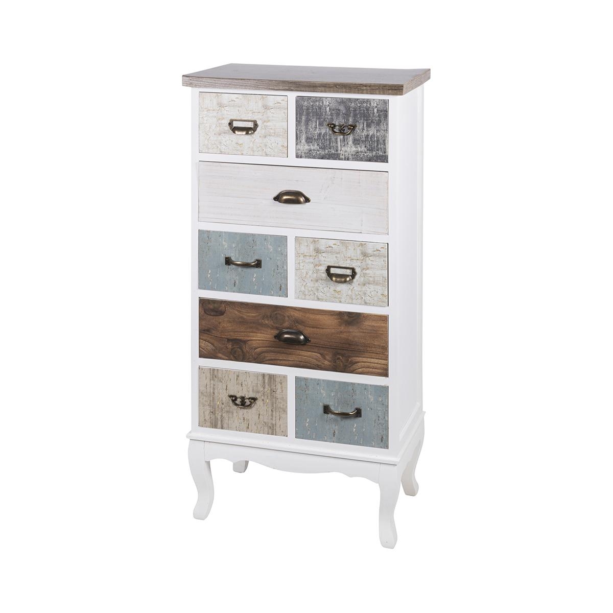 Cassettiera alta in legno 8 cassetti 58x35x123cm shabby chic Sardinia Promozione Cassettiera alta in legno 8 cassetti 58x35x123cm shabby chic Sardinia Promozione