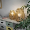 Lampada lanterna a sospensione effetto rattan Birkut Vendita