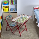 Tavolo e sedia per bambini richiudibile e salvaspazio Baska Vendita
