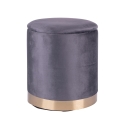 Set 2 pouf poggiapiedi in tessuto effetto velluto base dorata Ilduma 