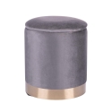 Set 2 pouf poggiapiedi in tessuto effetto velluto base dorata Ilduma 