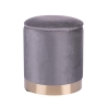 Set 2 pouf poggiapiedi in tessuto effetto velluto base dorata Ilduma 
