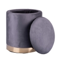 Set 2 pouf poggiapiedi in tessuto effetto velluto base dorata Ilduma Caratteristiche