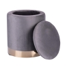 Set 2 pouf poggiapiedi in tessuto effetto velluto base dorata Ilduma 