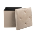 Pouf contenitore quadrato 38x38cm multiuso effetto velluto Yushka Vendita