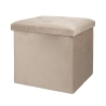 Pouf contenitore quadrato 38x38cm multiuso effetto velluto Yushka 