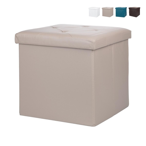 Pouf contenitore quadrato multiuso 38x38xh.38cm Zilkov Promozione