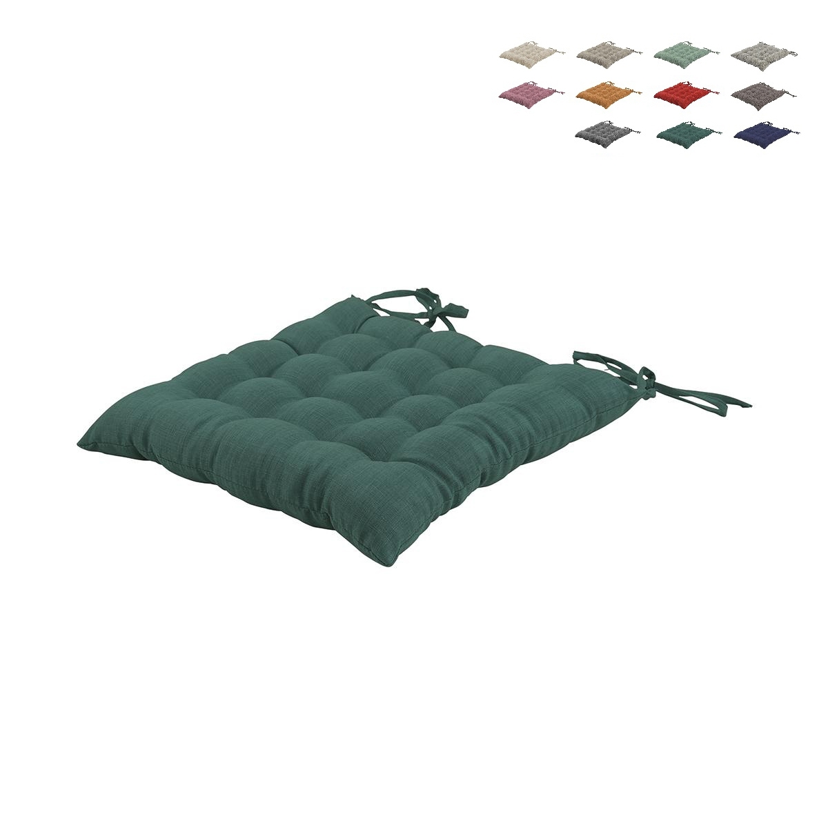 Cuscino per sedie cucina con laccetti 40x40 cm effetto lino Alara Scelta Cuscino per sedie cucina con laccetti 40x40 cm effetto lino Alara Scelta