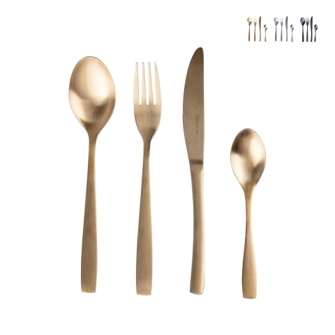 Set 24 posate in acciaio inox 18/0 finitura satinata Manhattan Promozione