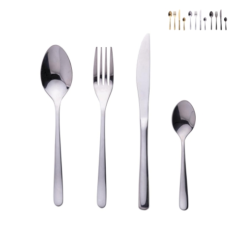 Set 24 posate in acciaio inox 18/0 finitura lucida Alyson Promozione