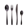 Set 16 posate acciaio inox nero lucido impugnatura martellata Harlem Promozione