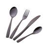 Set 16 posate acciaio inox nero lucido impugnatura martellata Harlem Offerta