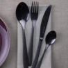 Set 16 posate acciaio inox nero lucido impugnatura martellata Harlem Saldi