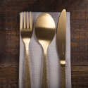 Set 16 posate in acciaio inox satinato impugnatura martellata Harlem Saldi