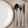 Set 24 posate acciaio inox lucido impugnatura martellata Harlem Stock
