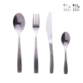 Set 24 posate acciaio inox lucido impugnatura martellata Harlem Promozione