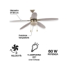Ventilatore da soffitto con luce 5 pale funzione reverse Windy Offerta