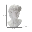 Scultura decorativa testa uomo in resina 44x35,5x60cm David 
