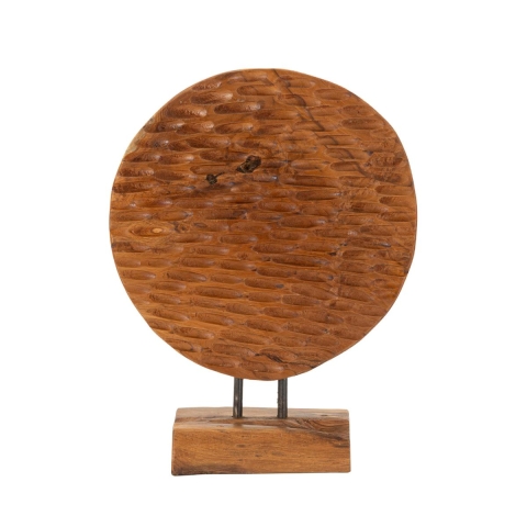 Scultura etnica decorativa in legno teak fatto a mano Coin Promozione