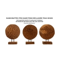Scultura etnica decorativa in legno teak fatto a mano Coin Stock