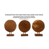 Scultura etnica decorativa in legno teak fatto a mano Coin Stock