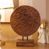 Scultura etnica decorativa in legno teak fatto a mano Coin Vendita