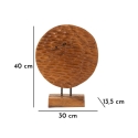 Scultura etnica decorativa in legno teak fatto a mano Coin Scelta