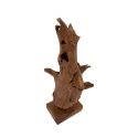 Scultura decorativa etnica in legno teak fatta a mano Akar Saldi