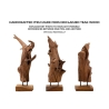 Scultura decorativa etnica in legno teak fatta a mano Akar Stock