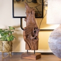 Scultura decorativa etnica in legno teak fatta a mano Akar Vendita