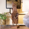 Scultura decorativa etnica in legno teak fatta a mano Akar Vendita