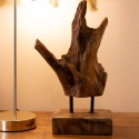 Scultura stile etnico in legno teak scolpita a mano Taka Vendita
