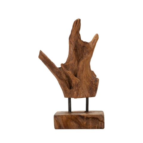 Scultura stile etnico in legno teak scolpita a mano Taka Promozione