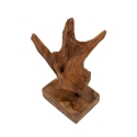 Scultura stile etnico in legno teak scolpita a mano Taka Saldi