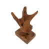 Scultura stile etnico in legno teak scolpita a mano Taka Saldi