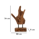 Scultura stile etnico in legno teak scolpita a mano Taka Modello