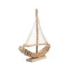 Scultura barca a vela in legno con rete in tessuto 45x45x7cm Enok Catalogo