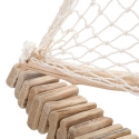 Scultura barca a vela in legno con rete in tessuto 45x45x7cm Enok Stock