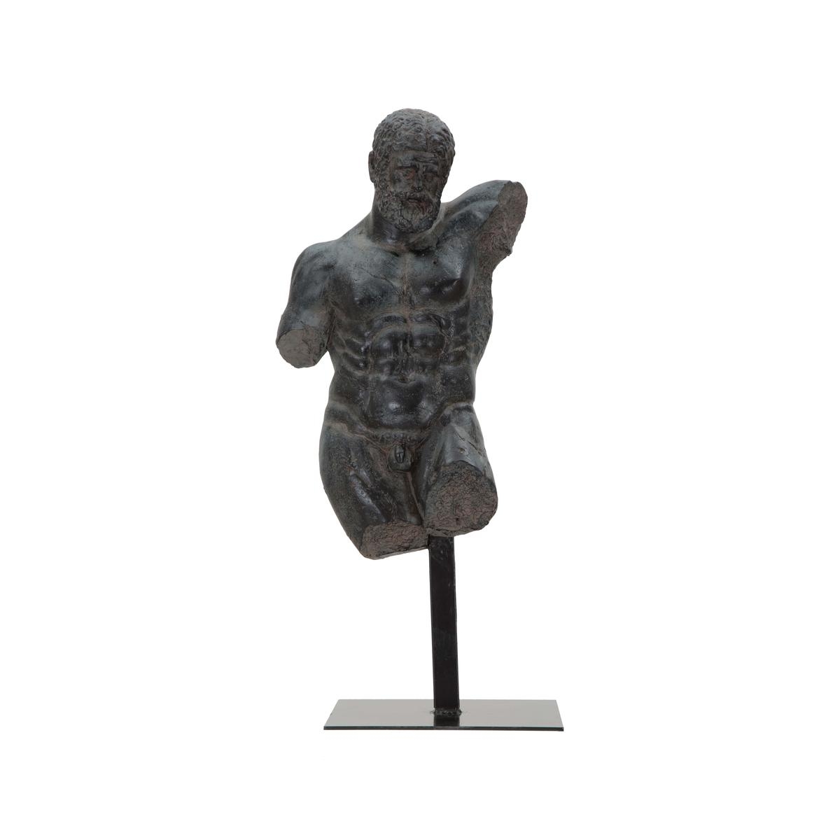 Statuetta busto uomo scultura in resina nera Ercole Promozione