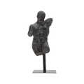 Statuetta busto uomo scultura in resina nera Ercole Promozione