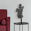 Statuetta busto uomo scultura in resina nera Ercole Vendita