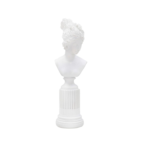 Statuetta scultura busto donna classica in resina bianca Era Promozione