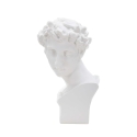 Statuetta scultura decorativa in resina bianca volto maschile Enea Offerta